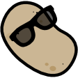 A potato wearing sunglasses.